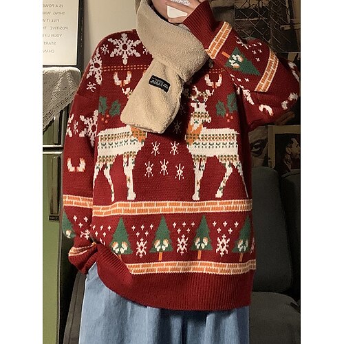 

Damen Hässlicher Weihnachtspullover Pullover Weihnachtspullover Rundhalsausschnitt Gerippt Stricken Polyester Strick Bedruckt Herbst Winter Standard Outdoor Weihnachten Täglich Stilvoll Brautkleider