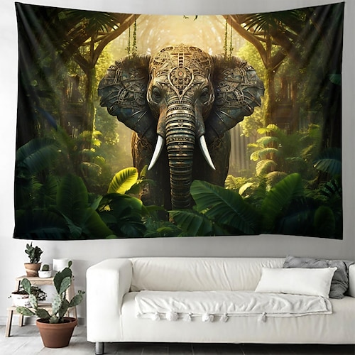 

Animal éléphant suspendu tapisserie mur art grande tapisserie décor mural photographie toile de fond couverture rideau maison chambre salon décoration