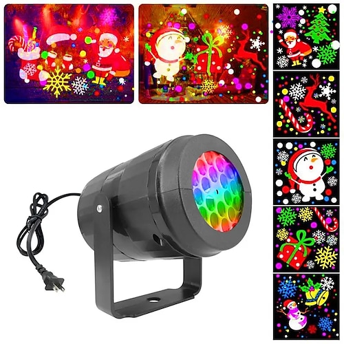 

1pc floco de neve luz do projetor laser de natal 16 slides diferentes luz de projeção à prova d'água rotativa padrão de natal luzes de palco led iluminação de férias ao ar livre decoração de natal