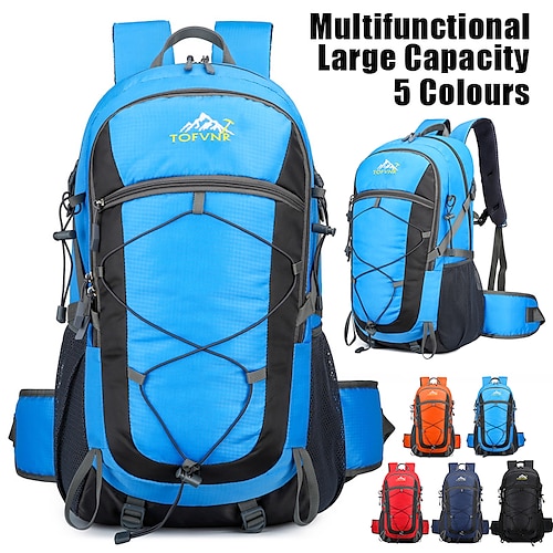 

Homme Femme sac à dos Sac d'Ecole Cartable Sac à dos fonctionnel Ecole Extérieur Camping et randonnée Nylon Grande Capacité Etanche Poids Léger Fermeture / Le noir / bleu foncé / orange