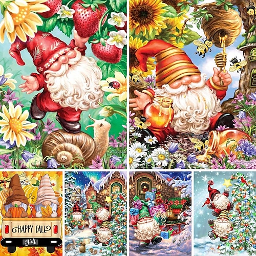 

1 pieza de regalo de Navidad diy pintura de diamante pintura de enano de Navidad artesanía regalo para el hogar sin marco 30x4 0cm/12''x 16''