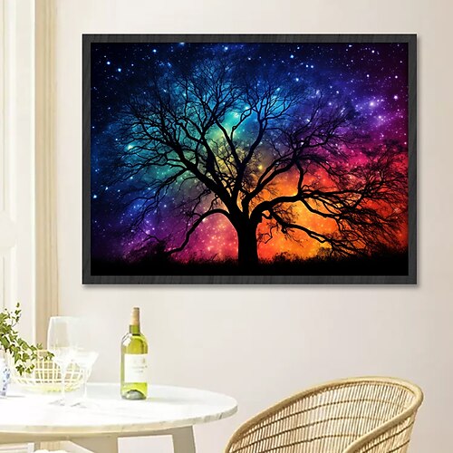 

Baum-Wandkunst-Leinwand, bunter Baum des Lebens, Drucke und Poster, Bilder, dekorative Stoffmalerei für Wohnzimmer, Bilder ohne Rahmen