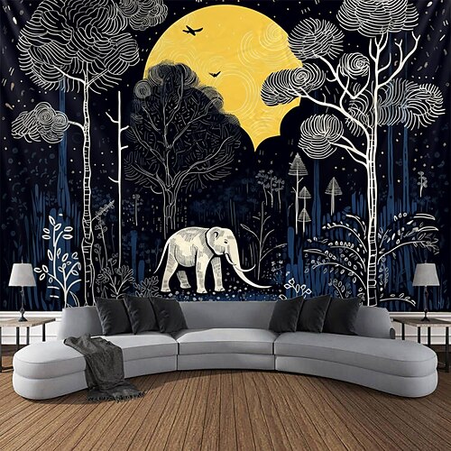 

Elephant Nordic Hanging Tapestry Wall Art Large Tapestry Mural Decor Photograph Backdrop Blanket Curtain Home Bedroom Living Room Decoration