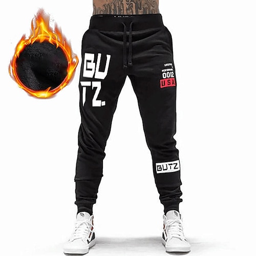 

Men's Sweatpants Joggers Pocket Letter Comfort Breathable Outdoor Daily Going out Fashion Casual Black Grey