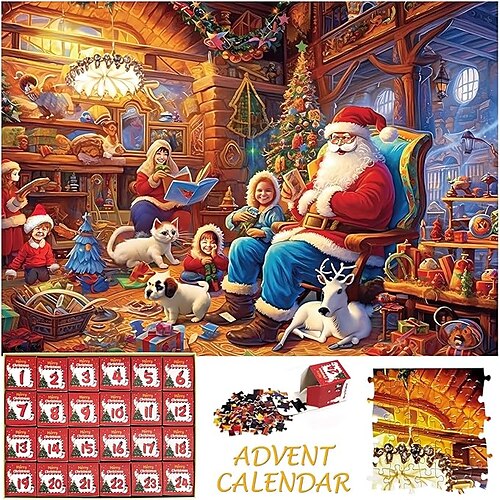 

Puzzle Calendrier de l'Avent 2023 Puzzles de Noël Puzzle de fête du Père Noël 24 pièces Puzzles de 1000 pièces pour adultes Puzzles pour enfants Puzzle de vacances de 1000 pièces Compte à rebours