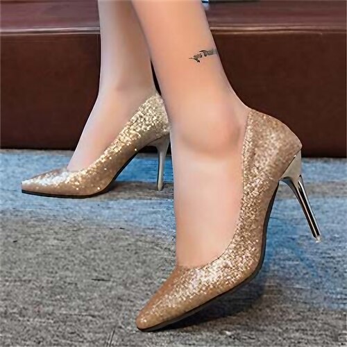 

Mujer Tacones Zapatos de boda Zapatos De Vestir Boda Fiesta Diario Purpurina Tacón Cuadrado Dedo Puntiagudo Moda Elegante Sensual PU Negro Plateado Rosa