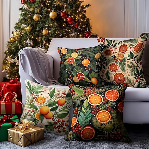 

Doppelseitiger Kissenbezug, 4 Stück, weich, dekorativ, quadratisch, Kissenbezug für Schlafzimmer, Wohnzimmer, Sofa, Couch, Stuhl