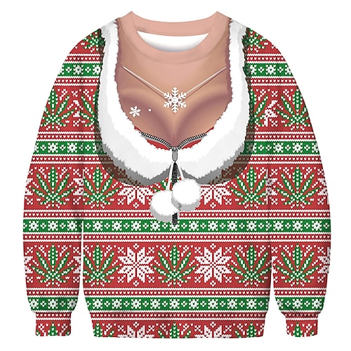 

Natal Camisola de natal Moletom Pullover Imprimir Arte Gráfica Moletom Para Homens Mulheres Unisexo Adulto Impressão 3D 100% Poliéster Festa