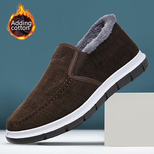 

Homens Mocassins e Slip-Ons Mocassim Mocassins Comfort Tamanhos Grandes Sapatos de inverno Caminhada Casual Diário Couro Confortável Botas / Botins Mocassim Preto Café Primavera Outono