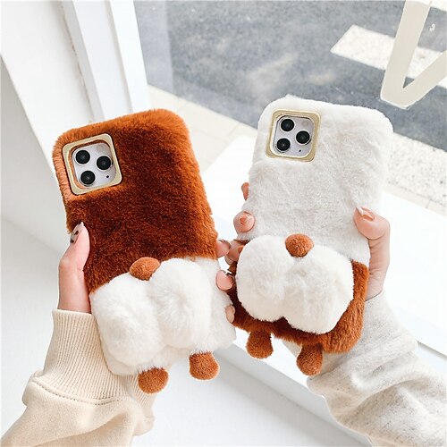 

Phone Case For Apple iPhone 15 Pro Max Plus 14 13 12 11 X XR XS 8 7 Novelty Back Cover Warmer Relive Stress Shockproof Plush TPU Plush