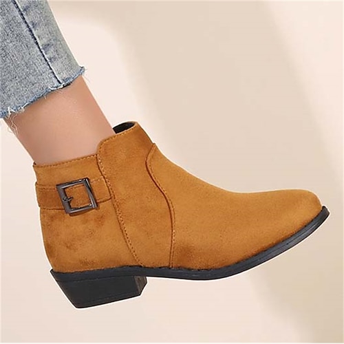 

Mujer Botas Zapatos de gamuza Tallas Grandes Exterior Diario Botines Botines Tacón Plano Dedo Puntiagudo Vintage Elegante Casual Cuero Sintético Ante Sintético Cremallera Color sólido Negro