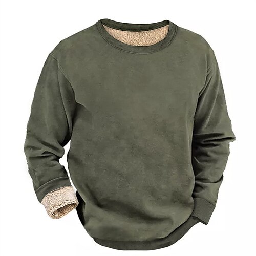 

Homme Sweat shirt Lin Sherpa Noir Blanche Vert Véronèse Rouge Col Ras du Cou Plein Sport Loisir du quotidien Vacances Vêtement de rue Décontractées Polaire fine Automne hiver Vêtement Tenue Pulls