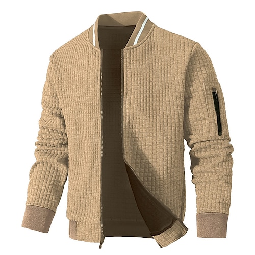 

Herren Sweatshirt Pullover Sweatshirt mit durchgehendem Reißverschluss Weiß Armeegrün Khaki Grau Stehkragen Glatt Sport Natur Täglich Festtage Strassenmode Cool Brautkleider schlicht Frühling