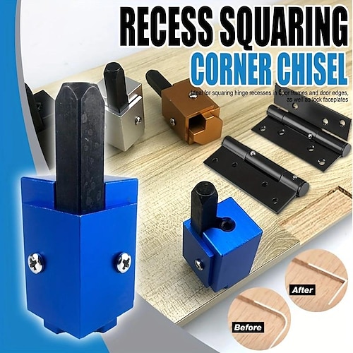 

1pc Corner Chisel, Right Angle, Spring Loaded For Squaring Hinge Recesses, Woodworking Tool