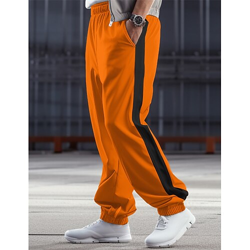 

Homens Calças Esportivas Corredor Calças Com Cordão Cintura elástica Punho com Elástico Bloco de cor Conforto Respirável Casual Diário Feriado Esportes Moda Preto Azul
