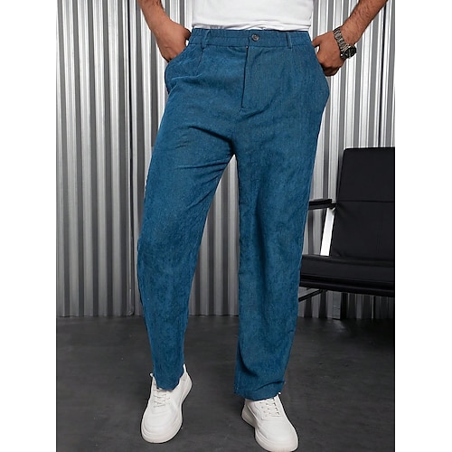 

Herren Anzughosen Cordhose Hose Hosen Anzughose Tasche Glatt Komfort Atmungsaktiv Outdoor Täglich Ausgehen Modisch Brautkleider schlicht Blau