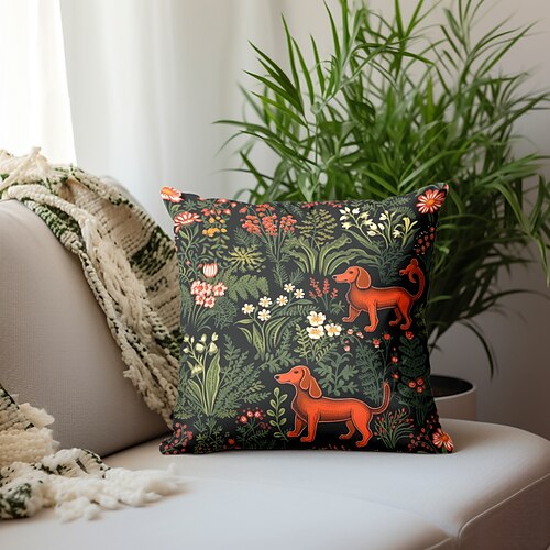 

Doppelseitiger Kissenbezug mit Waldhunden, 1 Stück, weich, dekorativ, quadratisch, Kissenbezug für Schlafzimmer, Wohnzimmer, Sofa, Couch, Stuhl