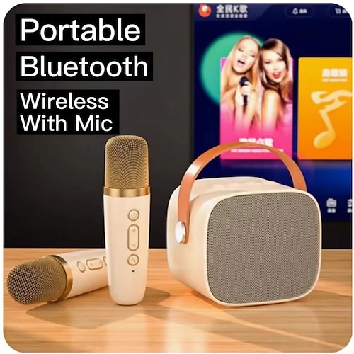 

2023 nouveau karaoké haut-parleur Bluetooth portable maison mignon karaoké mini audio sans fil avec microphone, machine à chanter familiale, cadeau pour enfants, cadeau de Noël pour filles et garçons