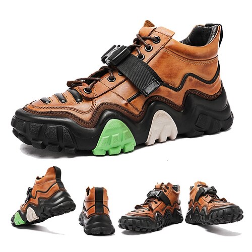 

Homme Femme Bottes Bottes de motard Bottes Moto Bottes de travail Chaussures faites à la main Randonnée Marche Rétro Vintage Décontractées Extérieur du quotidien Cuir Chaud Augmentation de la hauteur