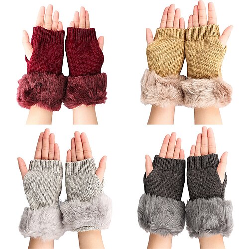 

Femme Mode Extérieur Couleur monochrome Gants