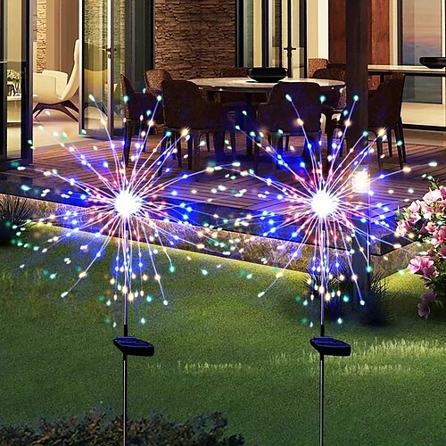 

1 pc 3 W Eclairage solaire LED Lumières et lanternes de chemin Solaire Décoration de mariage de Noël 8 modes d'éclairage Blanc Chaud Blanc Froid Plusieurs Couleurs 5 V 90/120/150/200 Perles LED