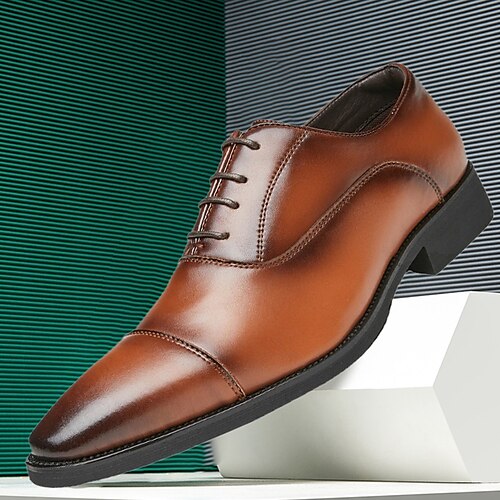 

Homens Oxfords Sapatos Derby Sapatos de vestir Caminhada Casual Diário Couro Confortável Botas / Botins Mocassim Preto Marron Primavera Outono