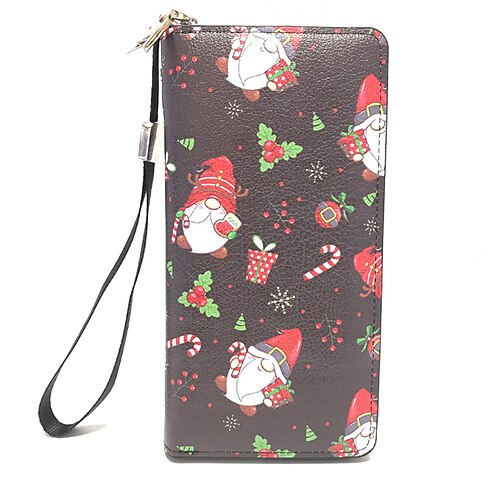 

Hombre Mujer Clutch Cartera Monedero Cartera con tarjetero Cuero de PU Navidad Diario Cremallera Impermeable Ligero Duradero Flor Café