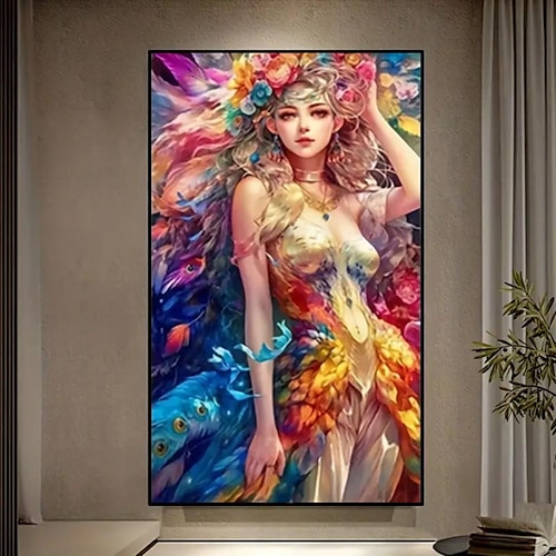 

1pc People DIY Diamond Painting Beautiful Woman Diamond Painting Handcraft Home Gift Without Frame 40x70cm/15.75''x27.56''