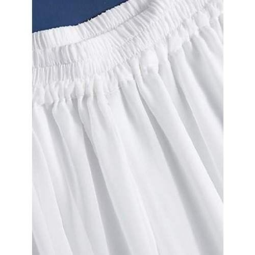  Femmes Jambe large Pantalons Vacances Streetwear Léger Longueur complète Taille haute Uni Taille Élastique Coupe haute Respirabilité Confortable Micro-Élastique Extérieur Fête Tenue quotidienne Noir