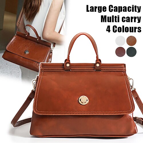 

Mulheres Bolsa de Mão Bolsa crossbody Bolsa de ombro Bolsa Carteiro Bolsa mensageiro Couro PU Ao ar livre Diário Feriado Presilha Grande Capacidade Leve Durável Côr Sólida Preto Branco Vermelho