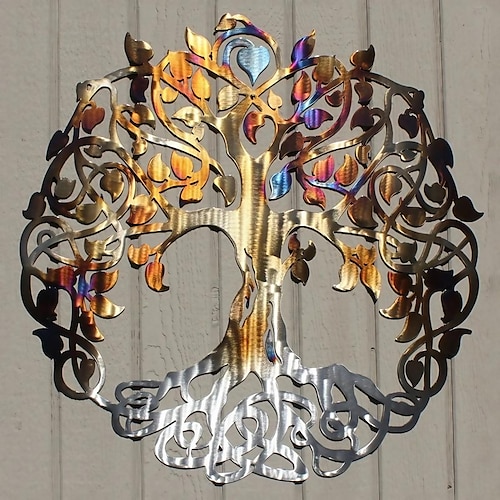 

1pc métal art arbre de vie métal artisanat décoration murale extérieur jardin suspendu mur art scène décoration vacances décoration fête décoration célébration décoration