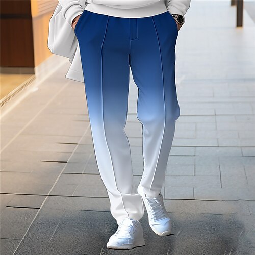 

Men's Sweatpants Joggers Trousers Drawstring Elastic Waist Gradient Comfort Breathable Casual Daily Holiday Sports Fashion Black Blue