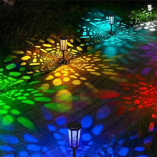 

Pátio solar ao ar livre luz de cor dupla ip65 à prova d'água jardim gramado quintal paisagem varanda decoração luz de festa de feriado 1/2pcs rgb branco quente