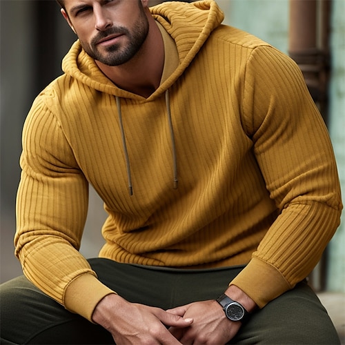 

Herren Hoodie Sweatshirt Kapuze Weiß Gelb Armeegrün Grau Mit Kapuze Glatt Sport Natur Täglich Festtage Kord Strassenmode Cool Brautkleider schlicht Frühling Herbst Bekleidung Kapuzenpullover