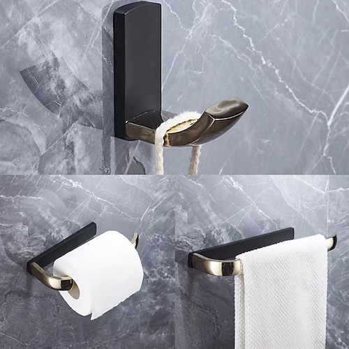 

Towel Bar / Toilet Paper Holder / Robe Hook Adorable Modern Brass 5pcs - Bathroom / Hotel bath Wall Mounted