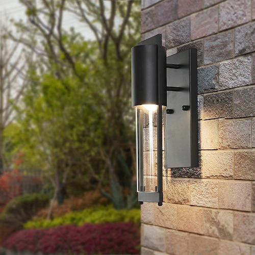 

Aplique de pared LED accesorio de iluminación aplique de pared ip65 impermeable a prueba de herrumbre lámpara de pared de vidrio de aluminio patio jardín balcón villa luces decorativas 110-240v