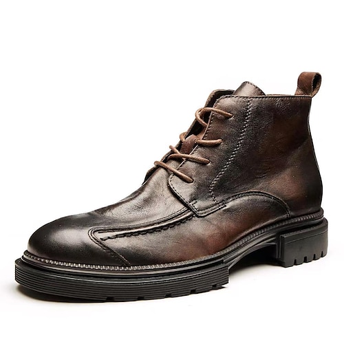 

Hombre Botas Zapatos De Vestir Zapatos de Paseo Casual Diario Cuero Cómodo Botines / Hasta el Tobillo Mocasín Negro Marrón Primavera Otoño