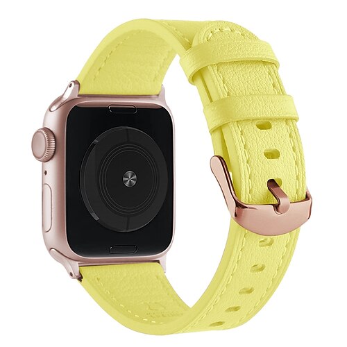 Luxury Metal Leather Strap for Apple Watch Band 40mm 41mm 38mm