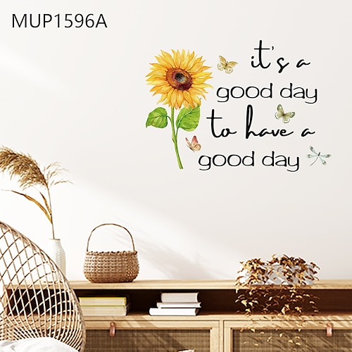 

Sunflower Sunflower Butterfly Dragonfly Lnspirational English Proverbs Can Remove Children's Room Study Living Room Bedroom Home Background Decoration Wall Stickers