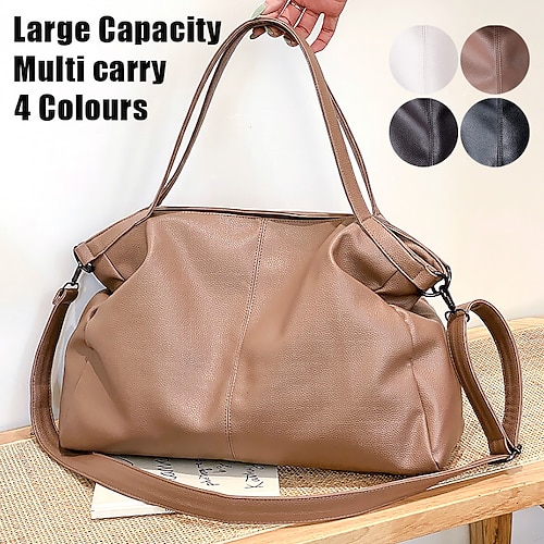 

Damen Umhängetasche Stoffbeutel Schultertasche Hobo Tasche PU-Leder Outdoor Einkauf Täglich Reißverschluss Hohe Kapazität Wasserdicht Langlebig Feste Farbe Kaffeefarbe Schwarz Weiß