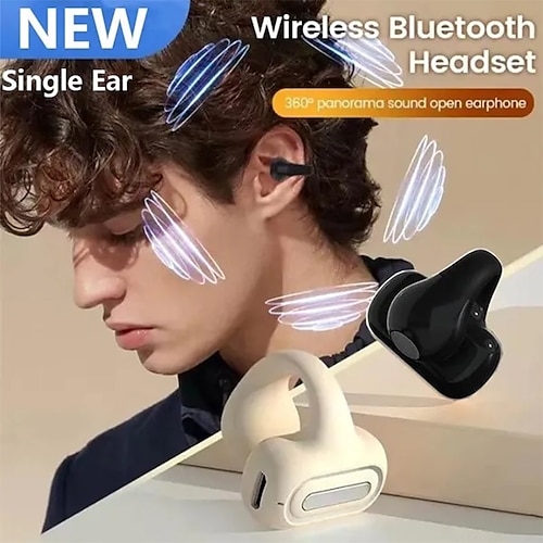 

Bone Conduction Blue Tooth Earphones Open Ear Clip Wireless Headphone With Mic Sports Headsets For Phone Single-ear Wireless Game Headset