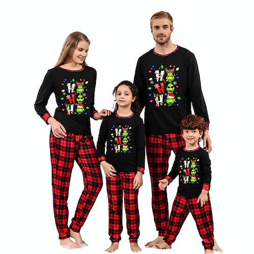 

Santa Claus Reindeer Family Christmas Pajamas Nightwear Men's Women's Boys Girls' Family Matching Outfits Christmas New Year Christmas Eve Kid's Adults' Home Wear Polyester Top Pants