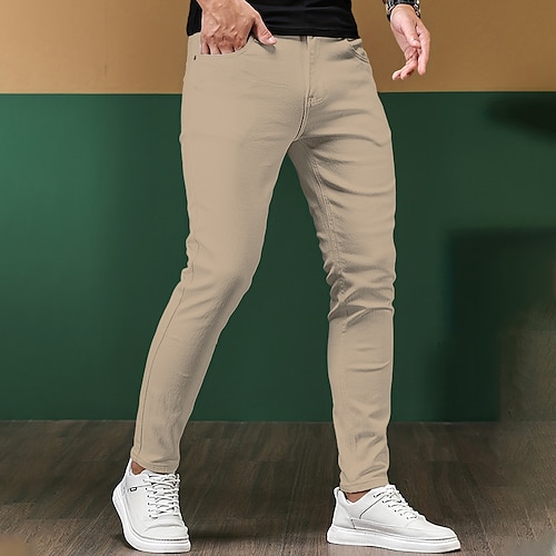 

Homme Pantalon Chino Pantalon chino Poche Plein Confort Respirable Extérieur du quotidien Sortie Mélange de Coton Mode Décontractées Noir Blanche