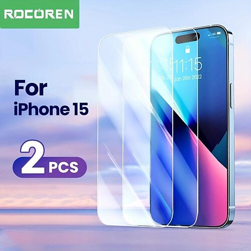 

2 pcs Screen Protector For Apple iPhone 15 Pro Max Plus iPhone 14 13 12 11 Pro Max Plus Mini X XR XS Max 8 7 Tempered Glass 9H Hardness Anti Bubbles Anti-Fingerprint High Definition 3D Touch