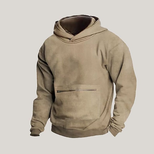 

Herren Hoodie Sweatshirt Kapuze Braun Mit Kapuze Glatt Tasche Sport Natur Täglich Festtage Strassenmode Cool Brautkleider schlicht Frühling Herbst Bekleidung Kapuzenpullover Sweatshirts