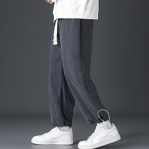 

Hombre Pantalones de Deporte Pantalón Jogger Pantalones deportivos de pierna recta Pantalones de gofres Bolsillo Correa Cintura elástica Plano Comodidad Transpirable Exterior Diario Noche Mezcla de