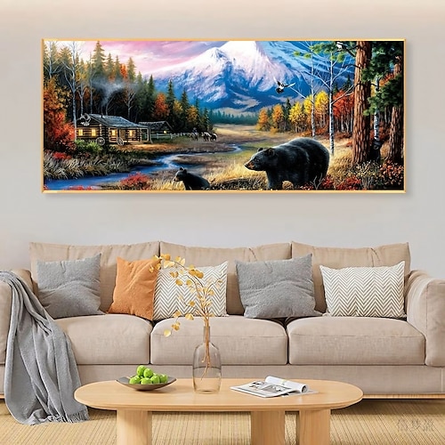 

1 unidad de pintura de paisaje diy con diamantes, pintura de paisaje con diamantes, artesanía, regalo para el hogar sin marco, 40x7 0cm/15,75 ''x 27,56''