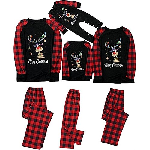 

Santa Claus Reindeer Family Christmas Pajamas Nightwear Men's Women's Boys Girls' Family Matching Outfits Christmas New Year Christmas Eve Kid's Adults' Home Wear Polyester Top Pants