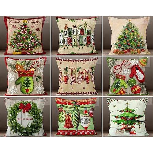 

Decoraciones navideñas, funda de almohada de doble cara, 1 unidad, funda de almohada cuadrada decorativa suave de Navidad para dormitorio, sala de estar, sofá, silla