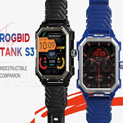

696 TANK S3 Reloj inteligente 1.96 pulgada Smartwatch Reloj elegante Bluetooth Podómetro Recordatorio de Llamadas Seguimiento del Sueño Compatible con Android iOS Hombre Llamadas con Manos Libres